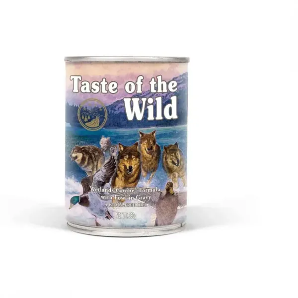 Caja de Latas Taste Of The Wild Dog Wetlands Canine (Pato Asado)