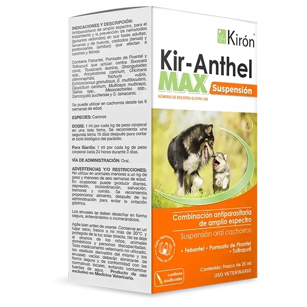 KIR-ANTHEL MAX SUSPENSION PERRO 25ML