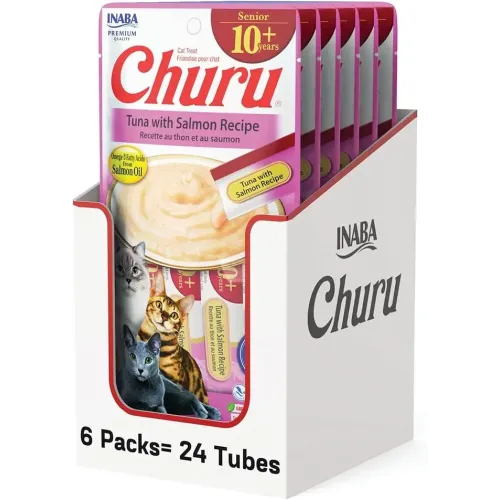 CAJA CHURU SENIOR 10+ ATUN CON SALMON 24PZ
