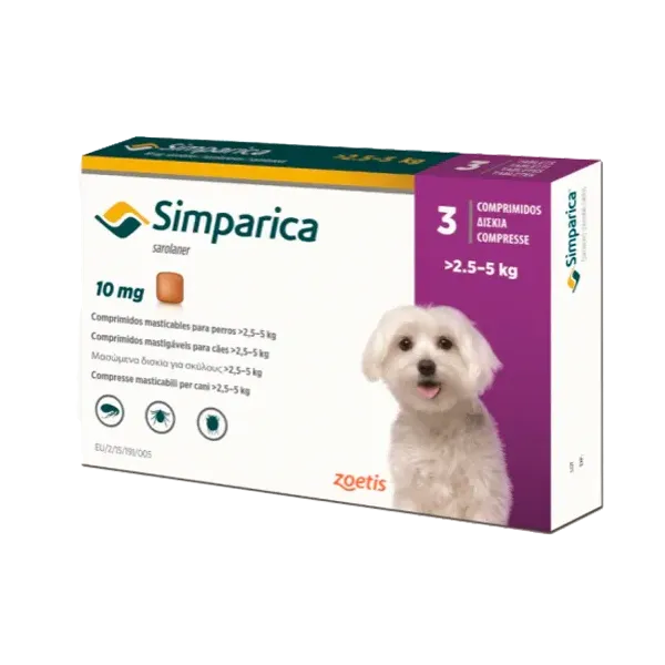 SIMPARICA 10MG (3 COMPRIMIDOS) ZOETIS