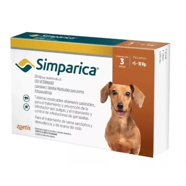 SIMPARICA 20MG (3 COMPRIMIDOS) ZOETIS