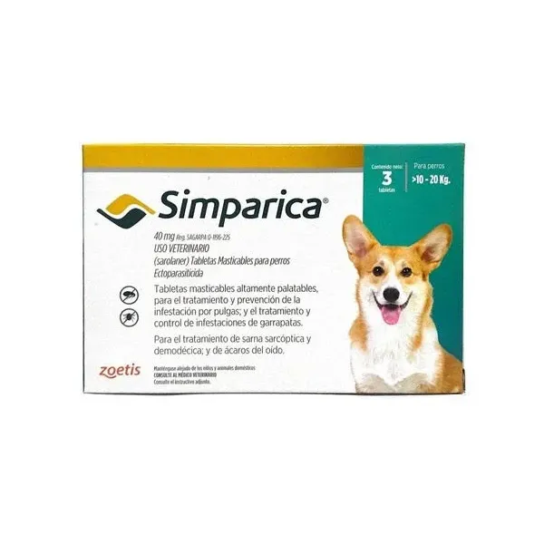 SIMPARICA 40MG (3 COMPRIMIDOS) ZOETIS
