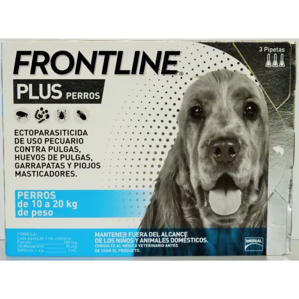 FRONTLINE PLUS DOG M 10-20KG 3 PIPETAS BOEHRINGER INGELHEIM