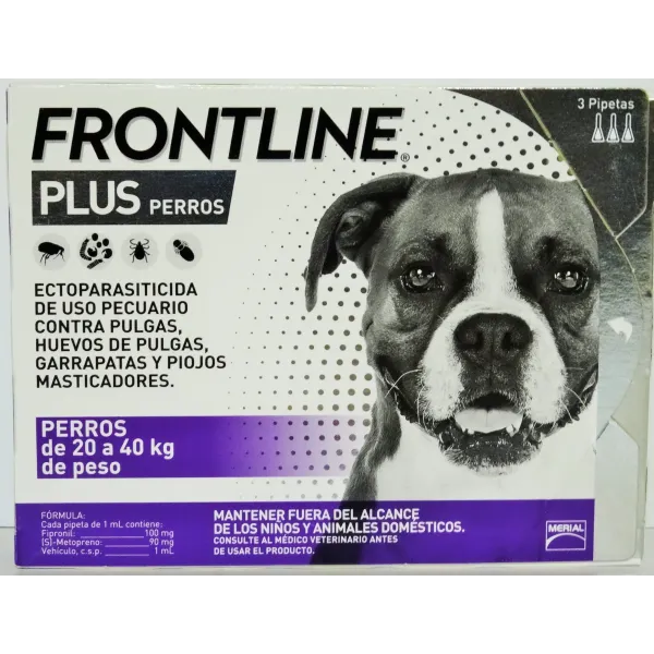 FRONTLINE PLUS DOG L 20-40KG 3 PIPETAS BOEHRINGER INGELHEIM