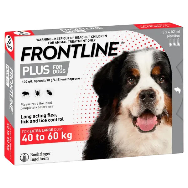 FRONTLINE PLUS DOG XL 40-60KG 3 PIPETAS BOEHRINGER INGELHEIM