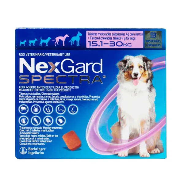 NEXGARD SPECTRA 15.1-30KG 3 COMPRIMIDOS