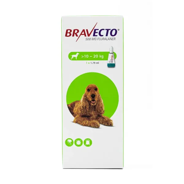 BRAVECTO SPOT ON DOG 500MG 10-20KG MSD