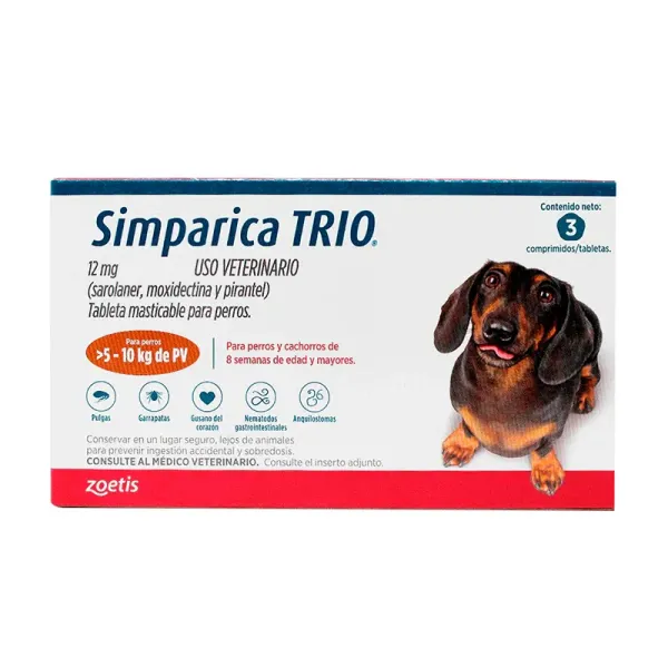 SIMPARICA TRIO 12MG (3 COMPRIMIDOS) ZOETIS