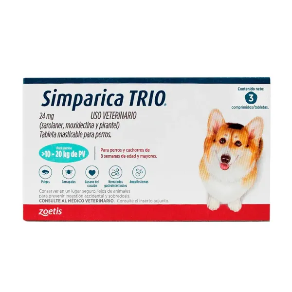 SIMPARICA TRIO 24MG (3 COMPRIMIDOS) ZOETIS