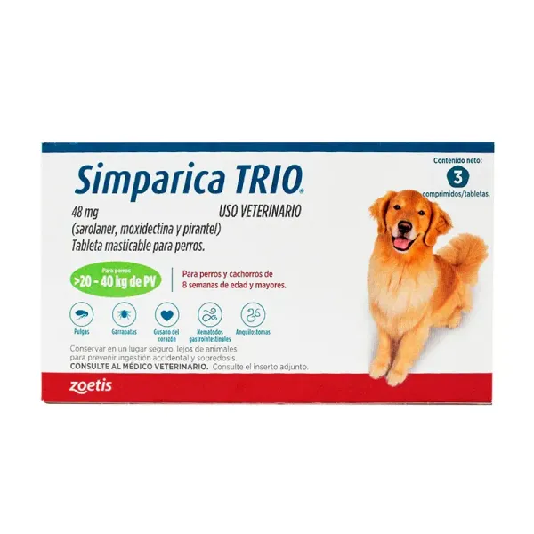 SIMPARICA TRIO 48MG (3 COMPRIMIDOS) ZOETIS