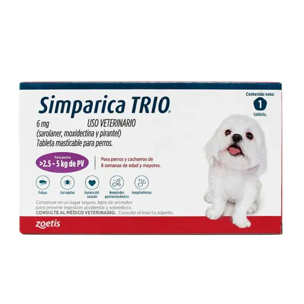 SIMPARICA TRIO 6MG (1 COMPRIMIDO) ZOETIS