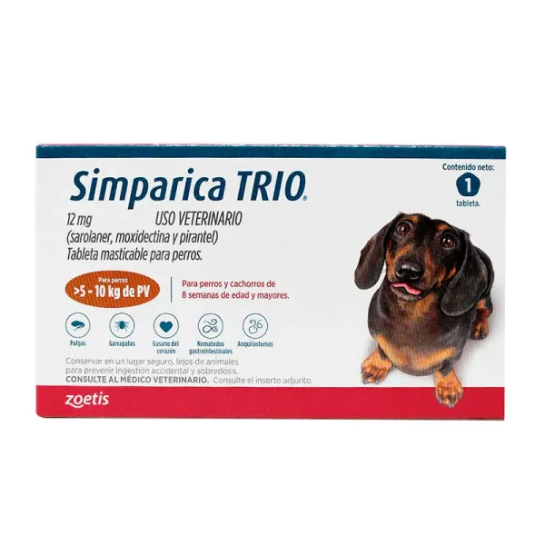 SIMPARICA TRIO 12MG (1 COMPRIMIDO) ZOETIS