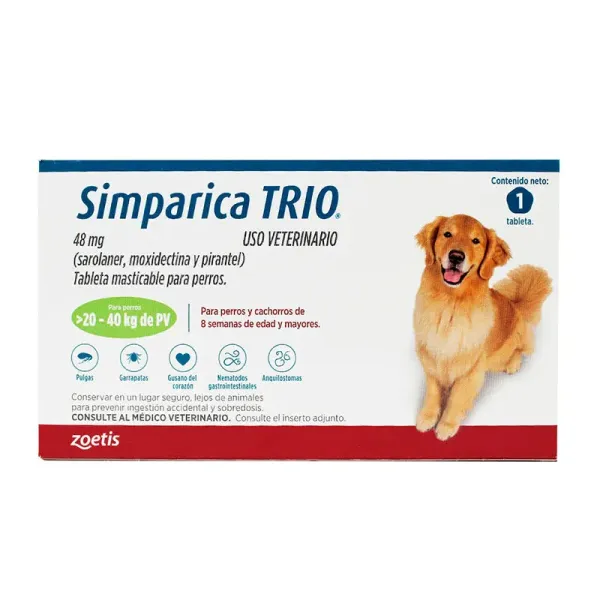 SIMPARICA TRIO 48MG (1 COMPRIMIDO) ZOETIS