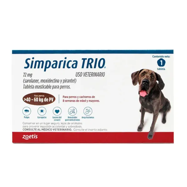 SIMPARICA TRIO 72MG (1 COMPRIMIDO) ZOETIS