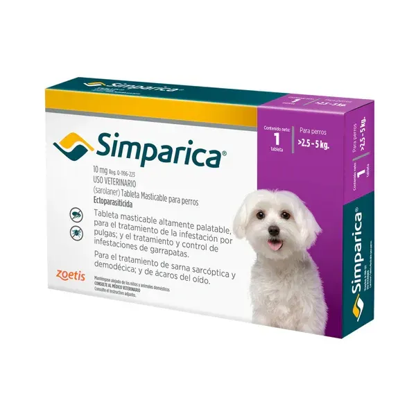 SIMPARICA 10MG 2.5-5KG (1 COMPRIMIDO) ZOETIS