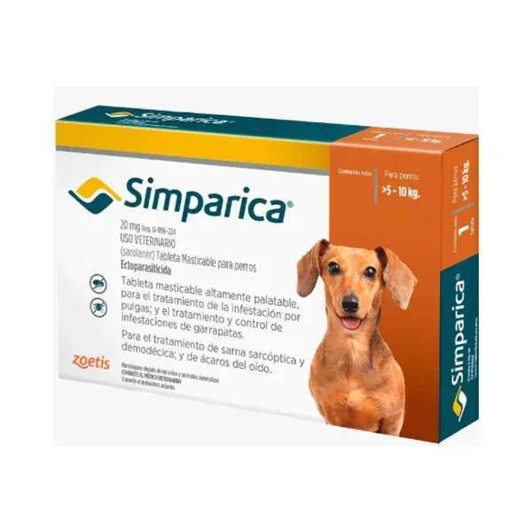 SIMPARICA 20MG 5-10KG (1 COMPRIMIDO) ZOETIS