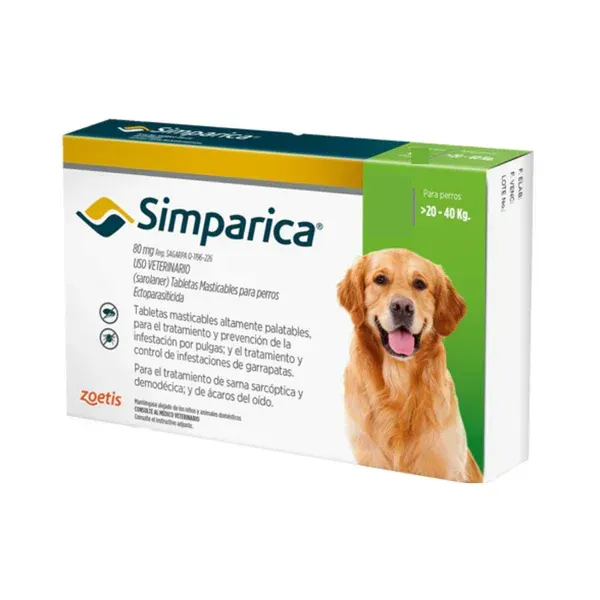 SIMPARICA 80MG 20-40KG (1 COMPRIMIDO) ZOETIS