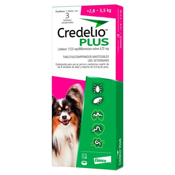 CREDELIO PLUS 2.8-5.5KG 3 TABLETAS ELANCO