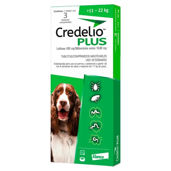 CREDELIO PLUS 11-22KG 3 TABLETAS ELANCO