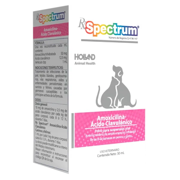 Spectrum Suspensión Antibiótica Amoxicilina + Clavulánico | Estación Mascota