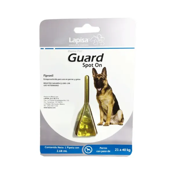 DORSO PET GUARD SPOT ON 21-40KG 2.68ML LAPISA
